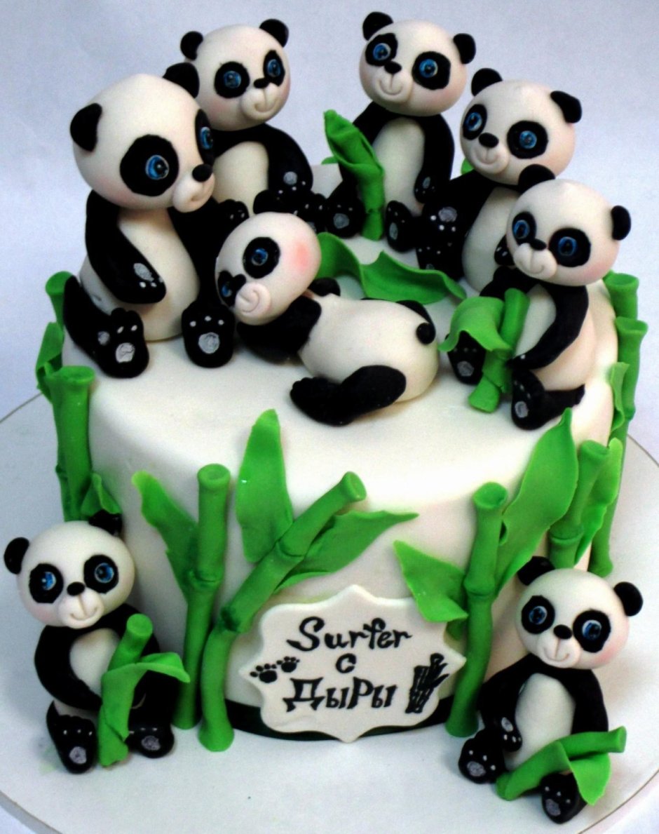 Рисунок торт Панда на день рождения 9 лет-