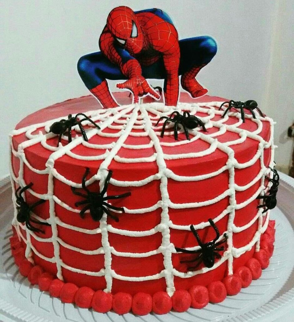 Торт человек паук крем чиз