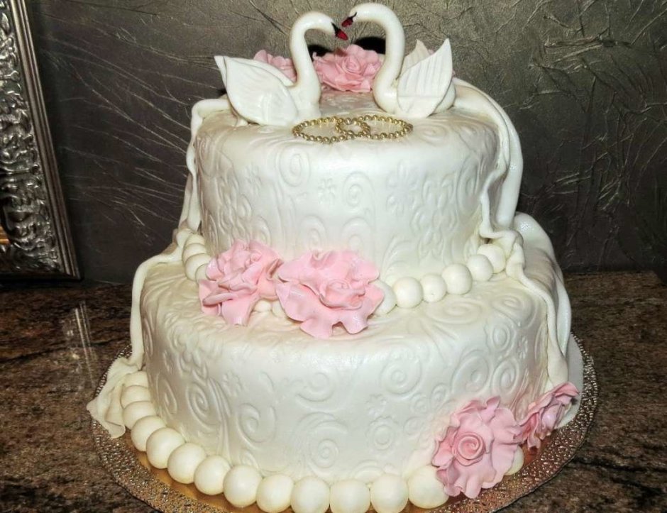 Свадебный торт двухъярусный 3 кг