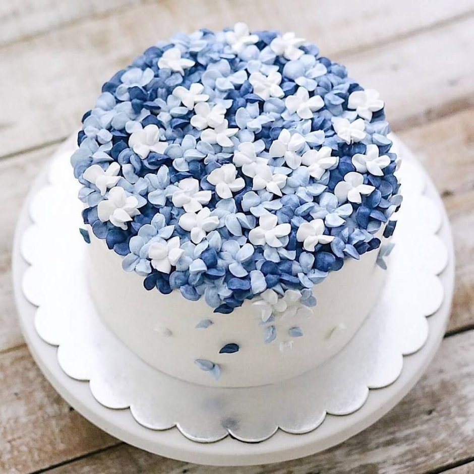 Голубые торты одноярусные