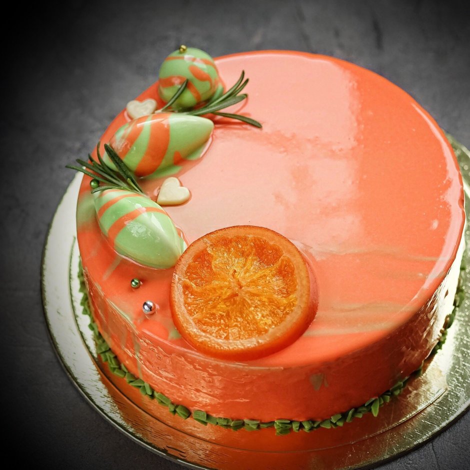 Апельсиновый муссовый торт
