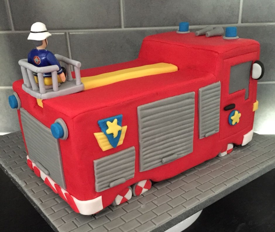 3d машина пожарная торт