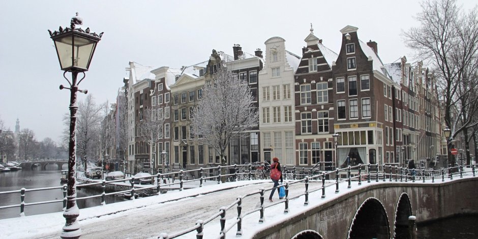 Заснеженный Амстердам