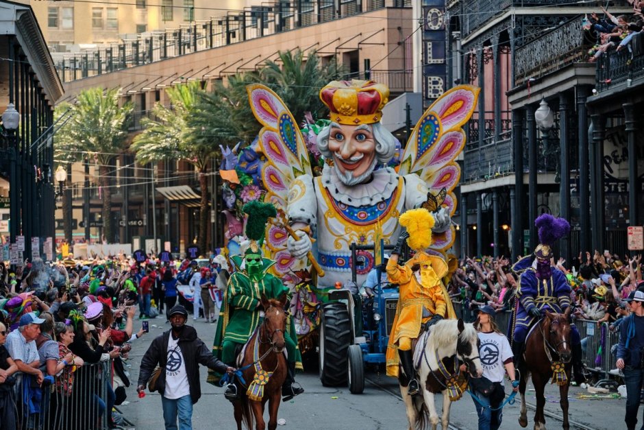 Карнавал Марди гра в новом Орлеане США