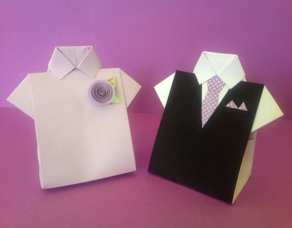 Рубашка оригами с галстуком