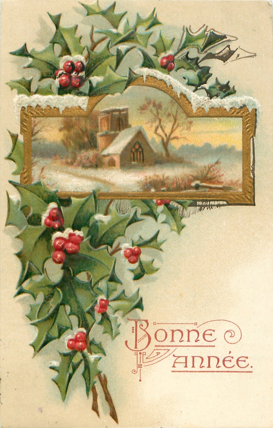 Винтажные открытки ландшафт Рождество