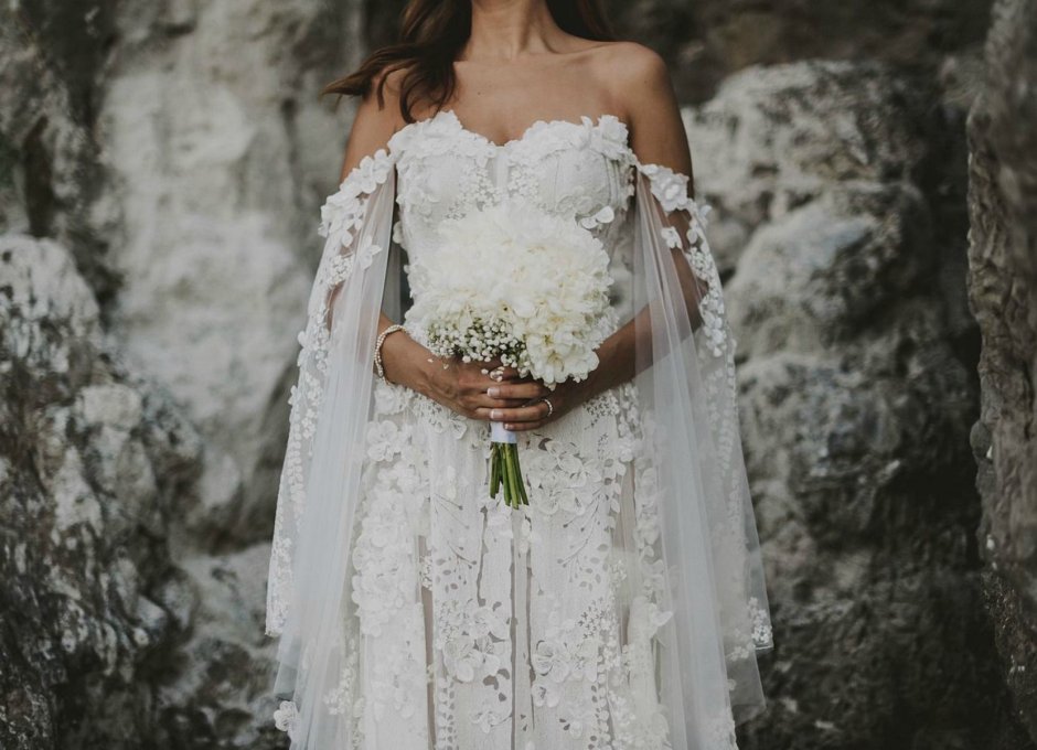 Свадебное платье с топом из кружева