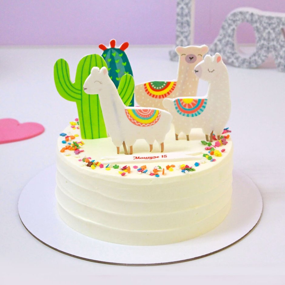 Торт на день рождения девочке лама