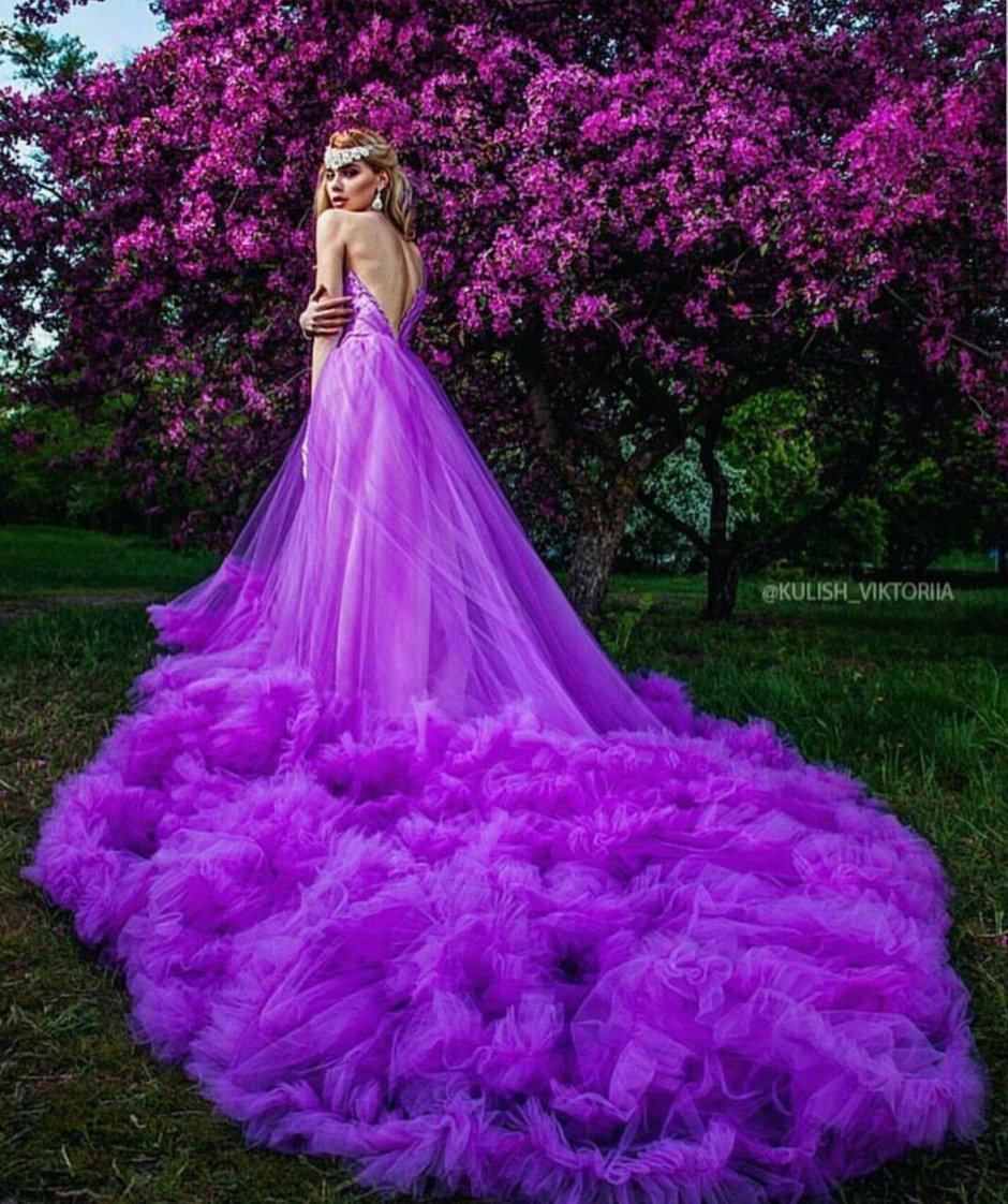 Свадебные платья гипюр лавандовый цвет