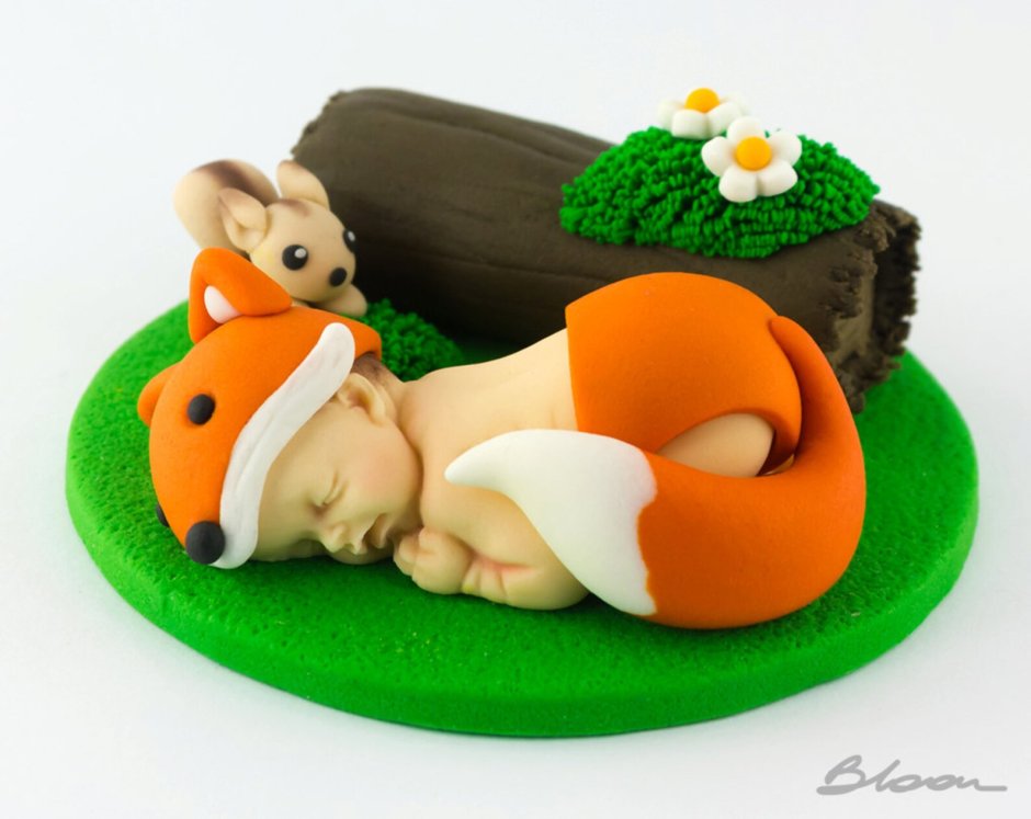 Торт с лисенком и собакой