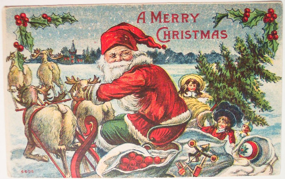 Винтажные открытки с новым годом и Рождеством