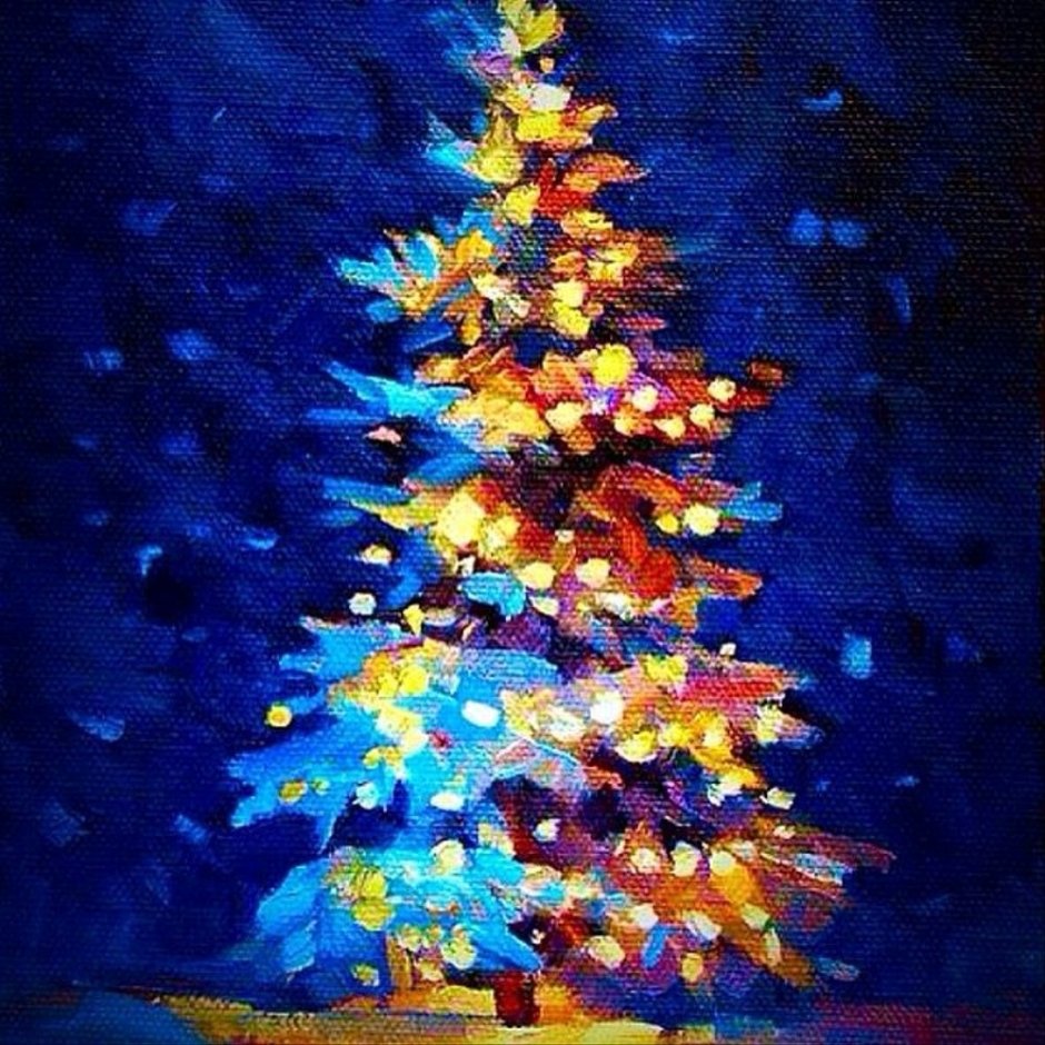 Новогодняя елка живопись