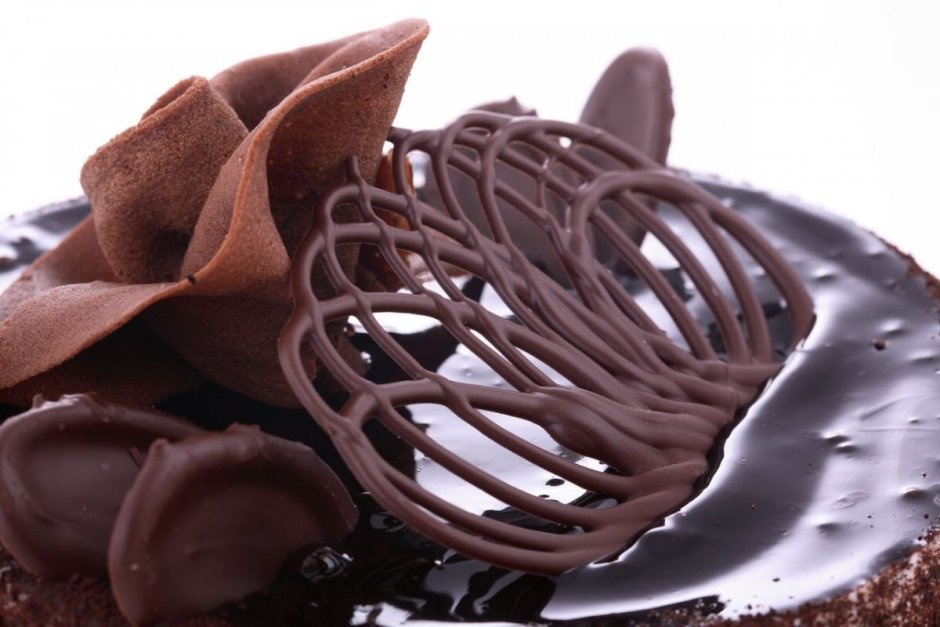 Завитки из шоколада для торта