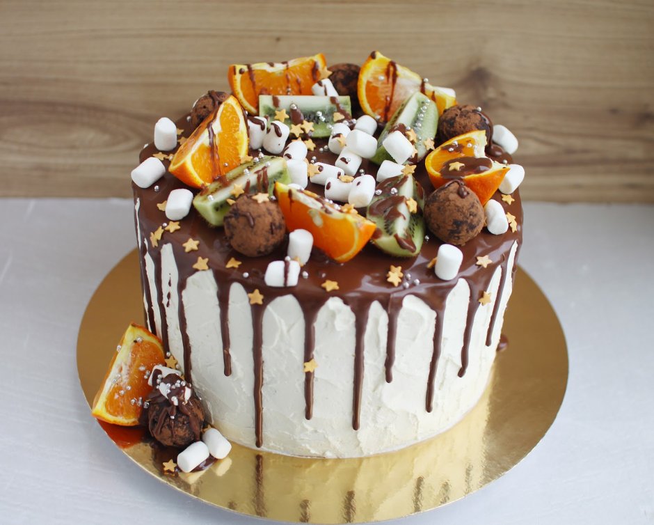 Новогодний торт декор мандариновый