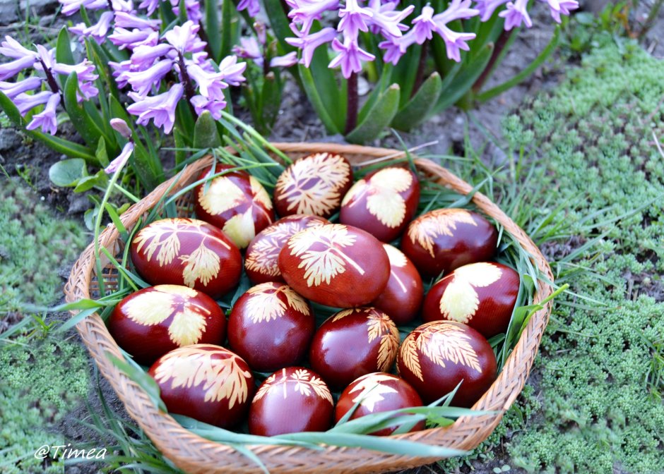 Яйца в фиолетовой шелухе луковой