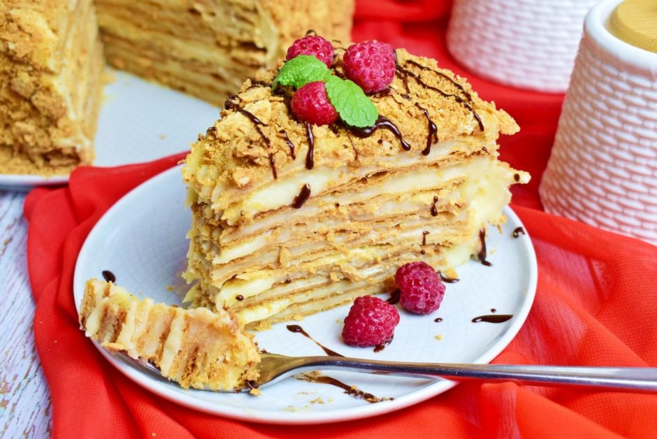 Торт Наполеон быстрое слоеное тесто