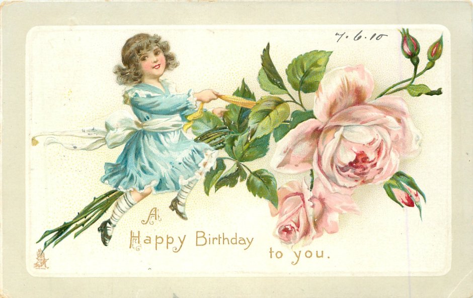 Винтажная открытка Happy Birthday