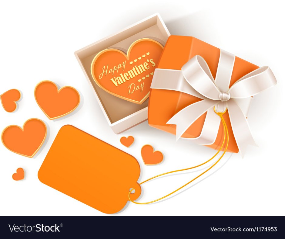 Подарок на оранжевом фоне