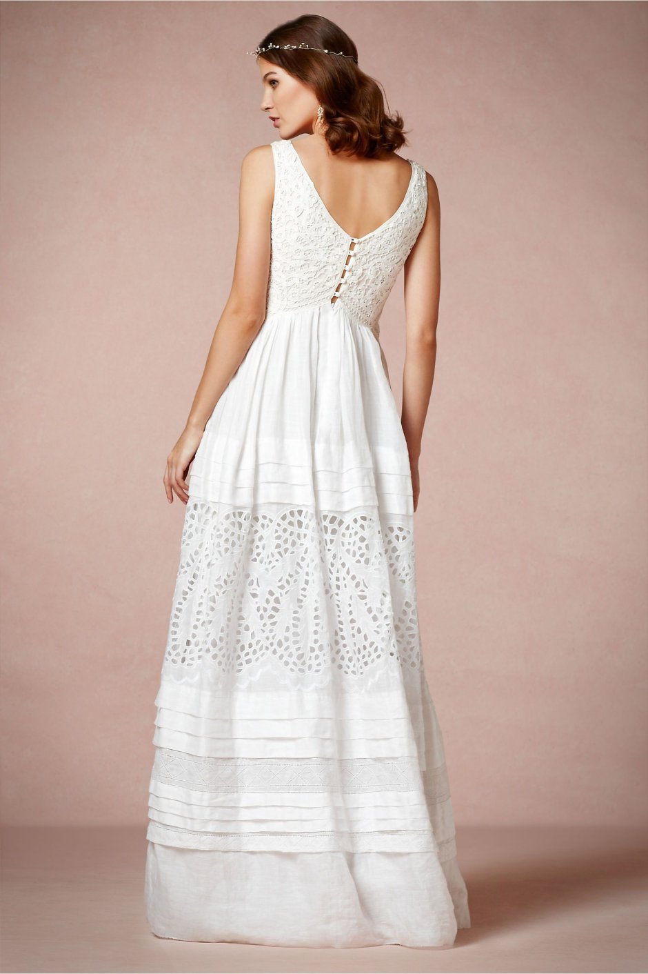 Льняное свадебное платье
