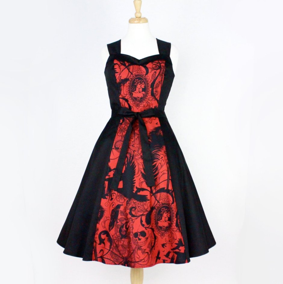 Праздничное платье красное с черным