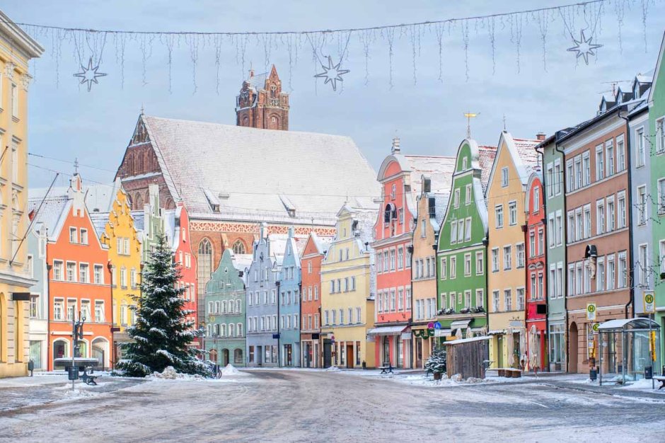 Зима в Германии Мюнхен