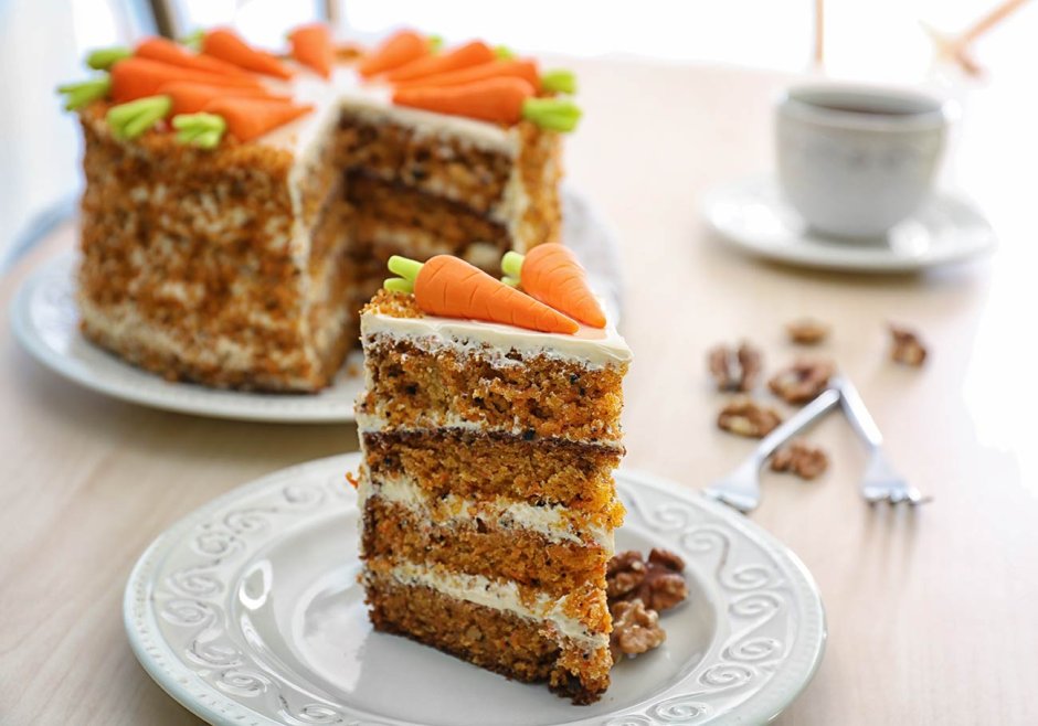 Морковный торт с грецкими орехами 7 цветов