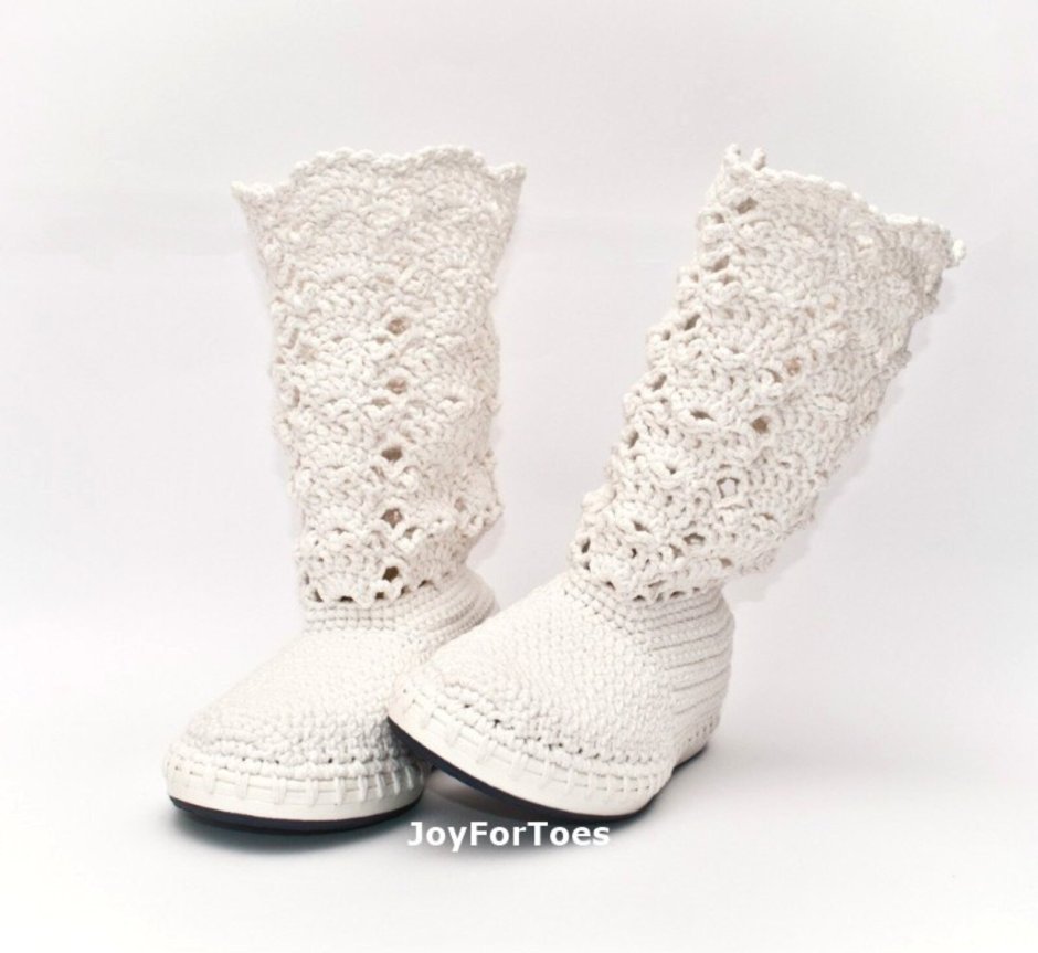 Booties with White Lace