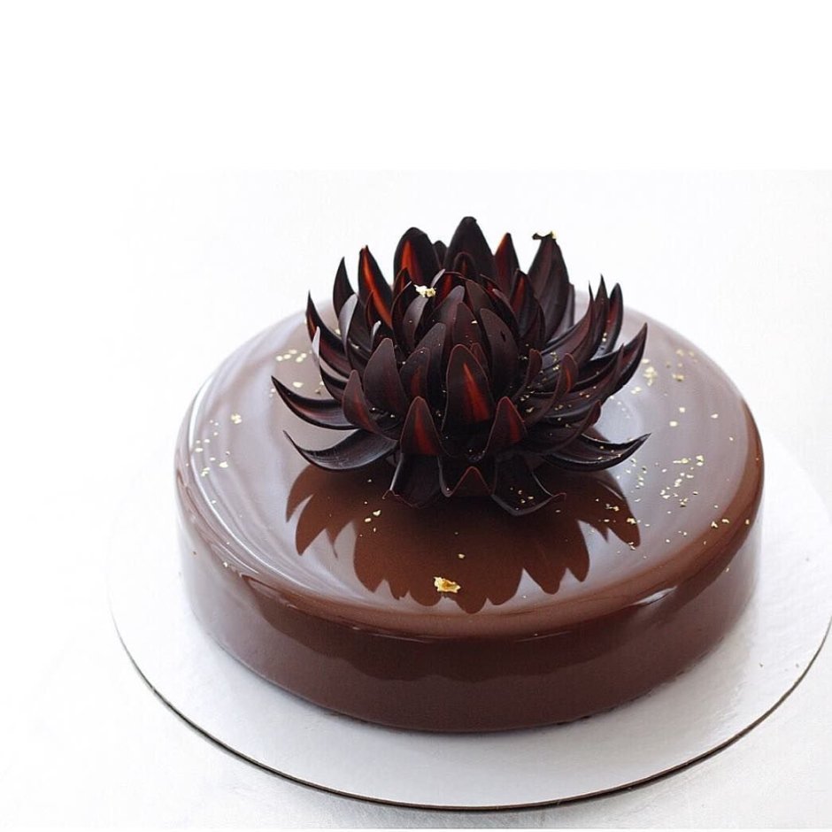 Декор торта шоколадными перьями