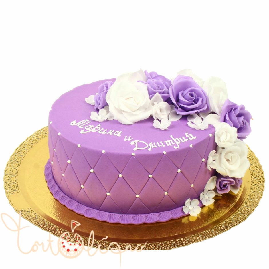 Фиолетовый торт одноярусный