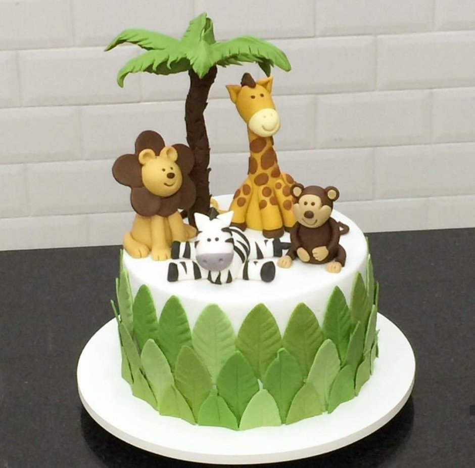Торт в стиле сафари джунгли