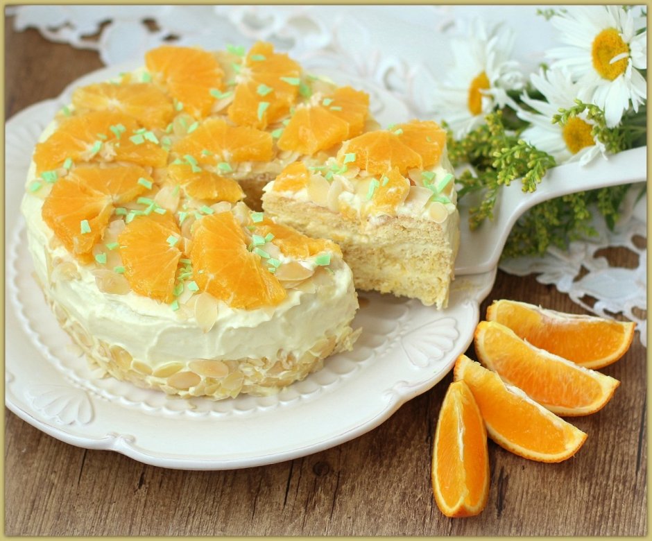 Муссовое пирожное апельсин