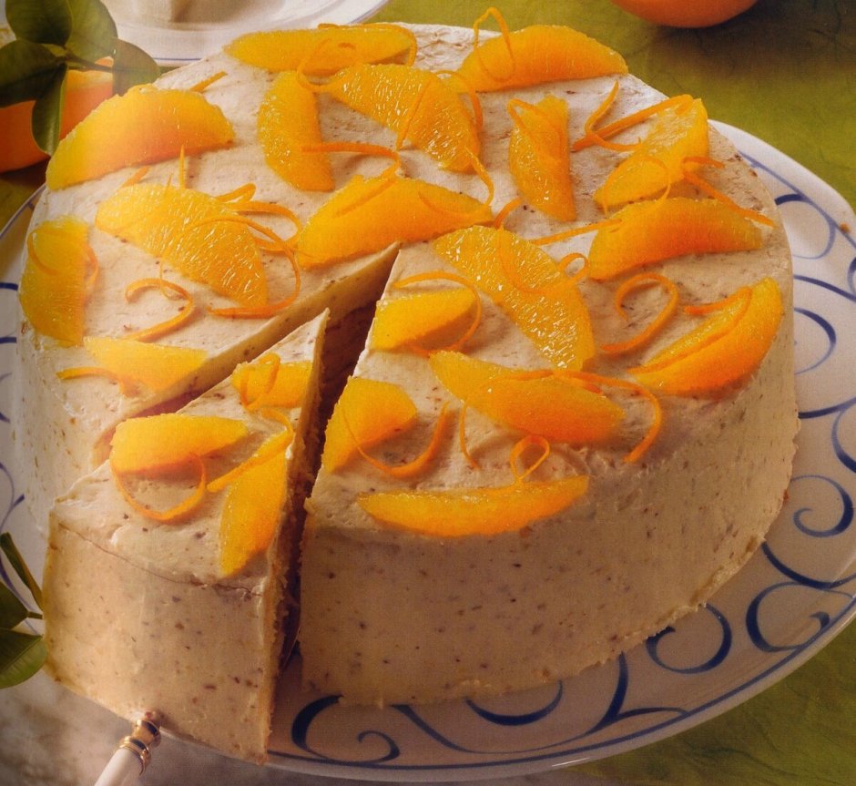 Морковный торт с апельсиновым конфи