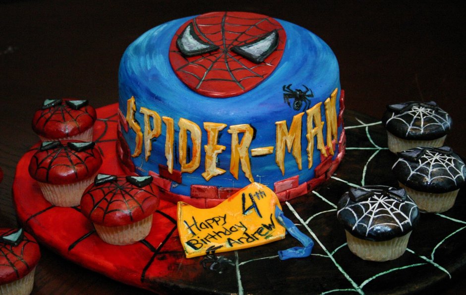 Торт с Веномом и человеком пауком для мальчика