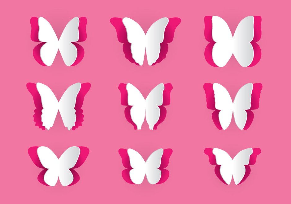 Вафельные бабочки розовые