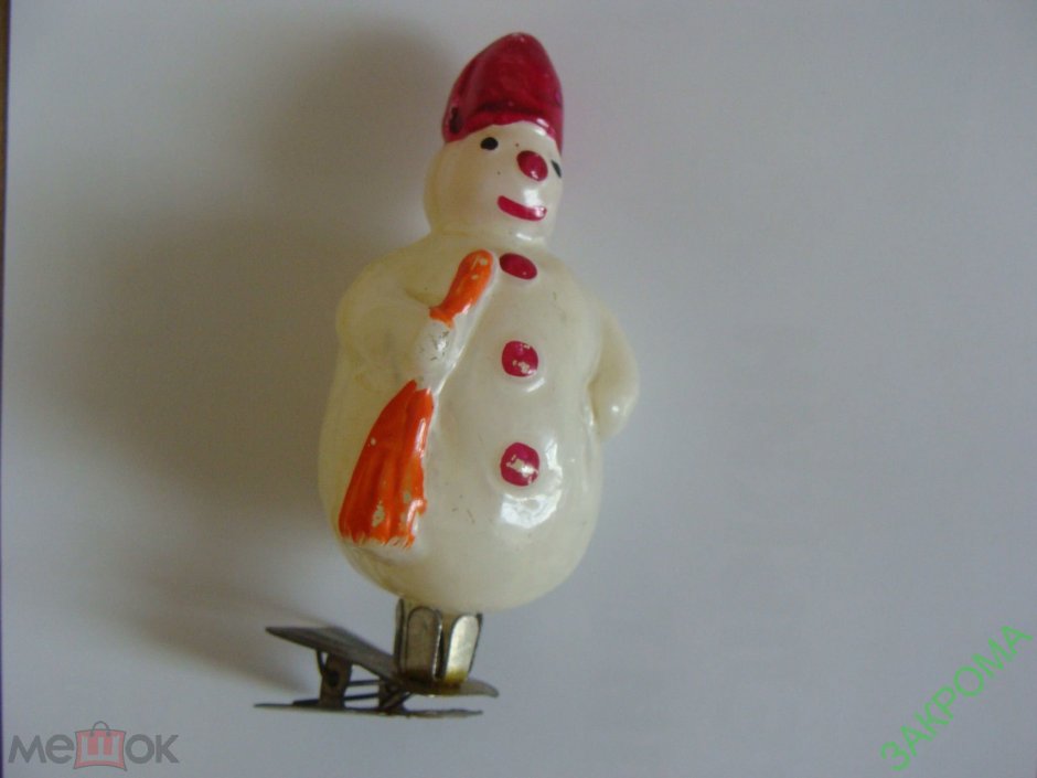 Елочная игрушка Снегурочка на прищепке СССР