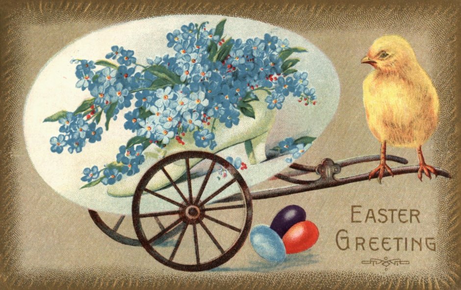 Русские пасхальные открытки Рисованные