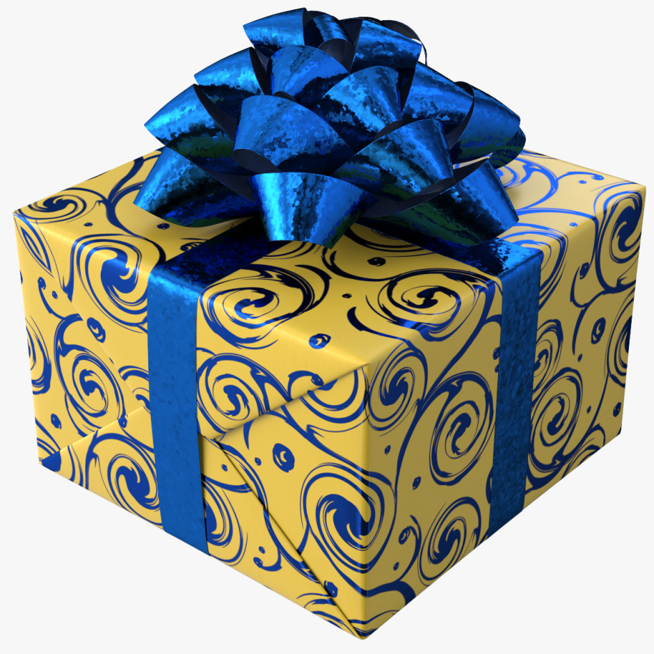 Новогодние синие подарочные коробочки
