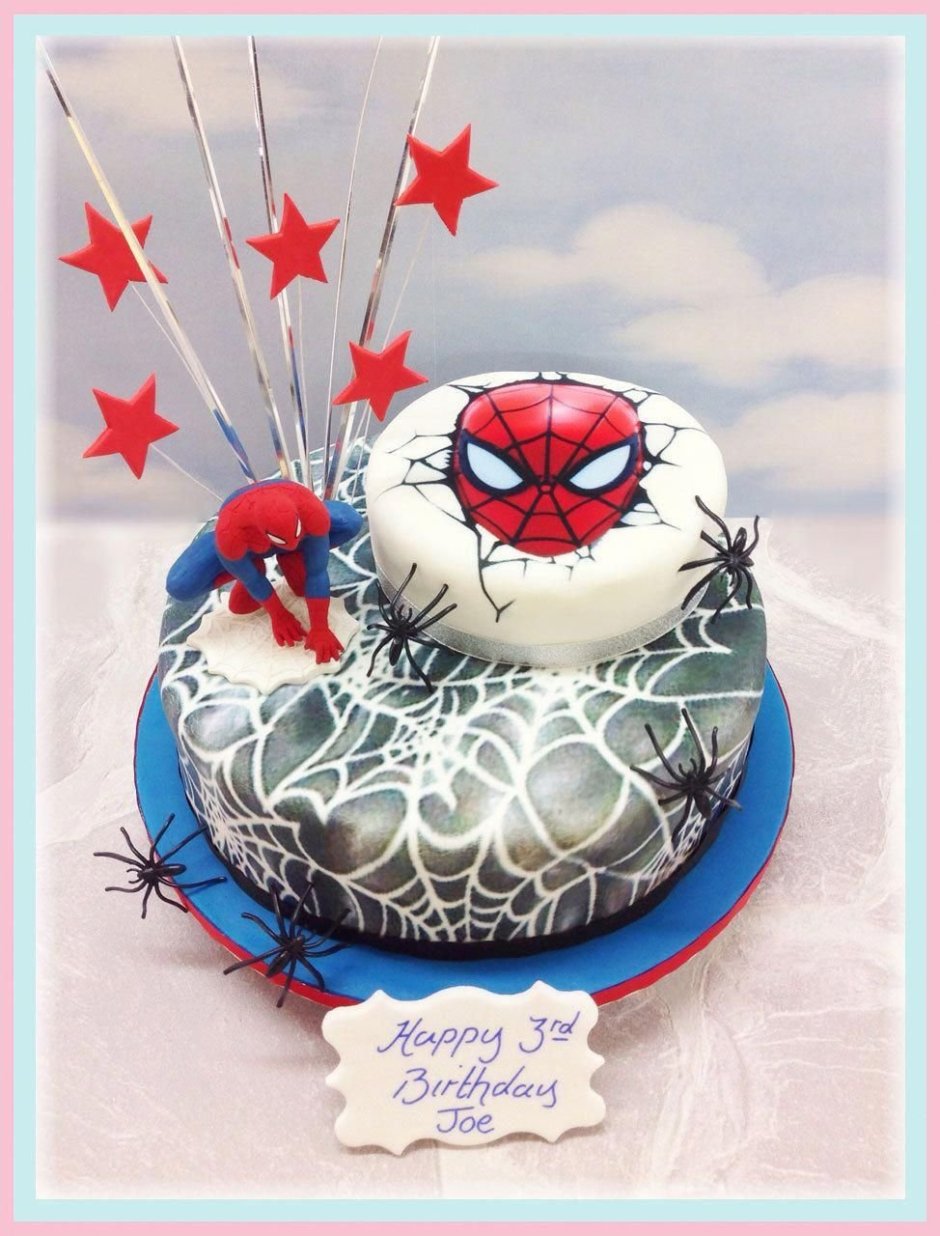 Человек паук рисунок на торт