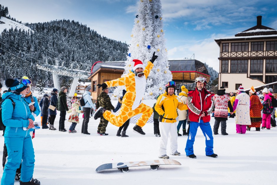 Архыз горнолыжный курорт новый год