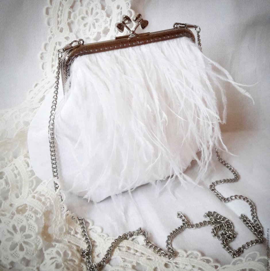 Белая Свадебная сумочка
