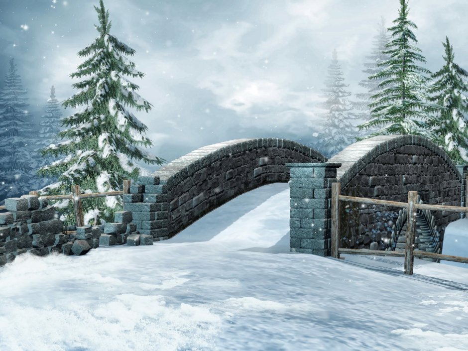 Сказочный зимний мост