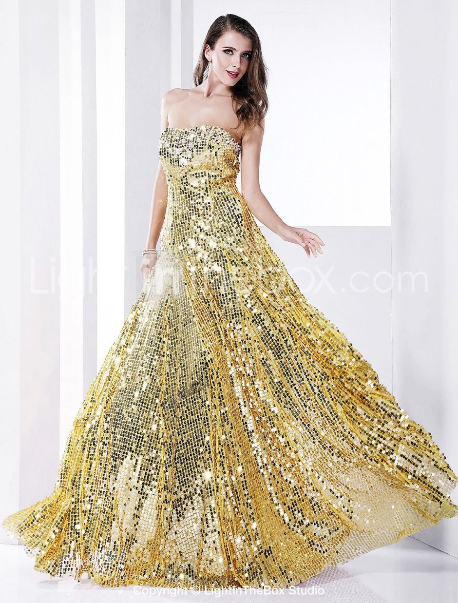 Золотое платье с блестками