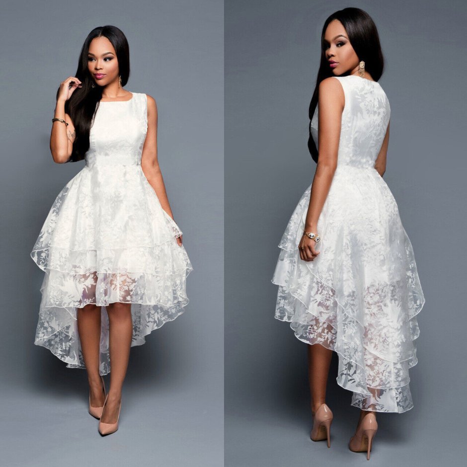 Скромное белое платье