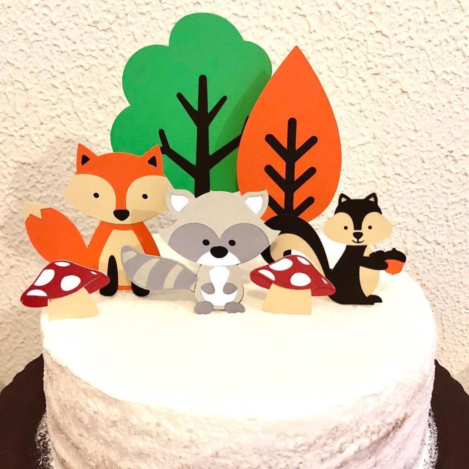 Тортик с лесными зверюшками