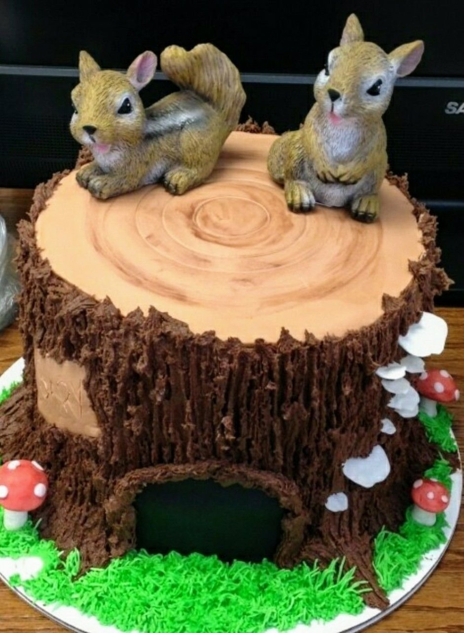 Современный торт животные