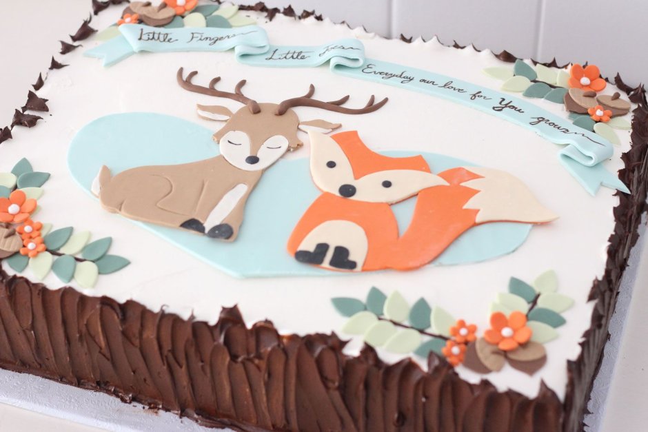 Торт с оленями на день рождения