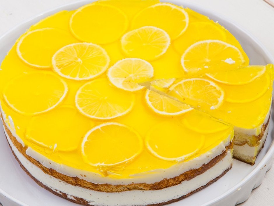 Кусочки лимона для торта
