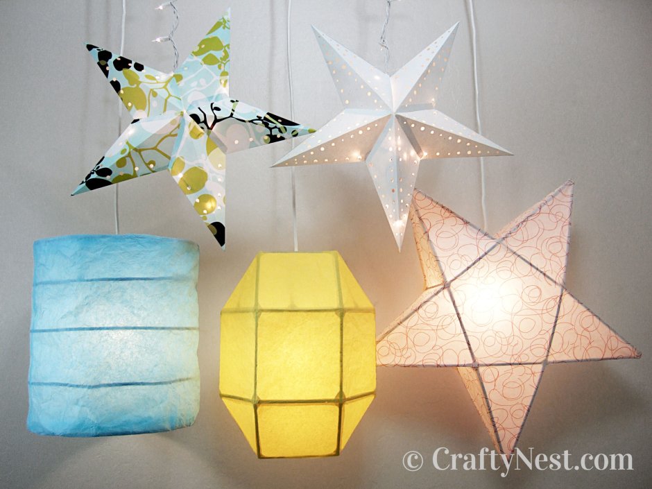Оригами фонарик на елку