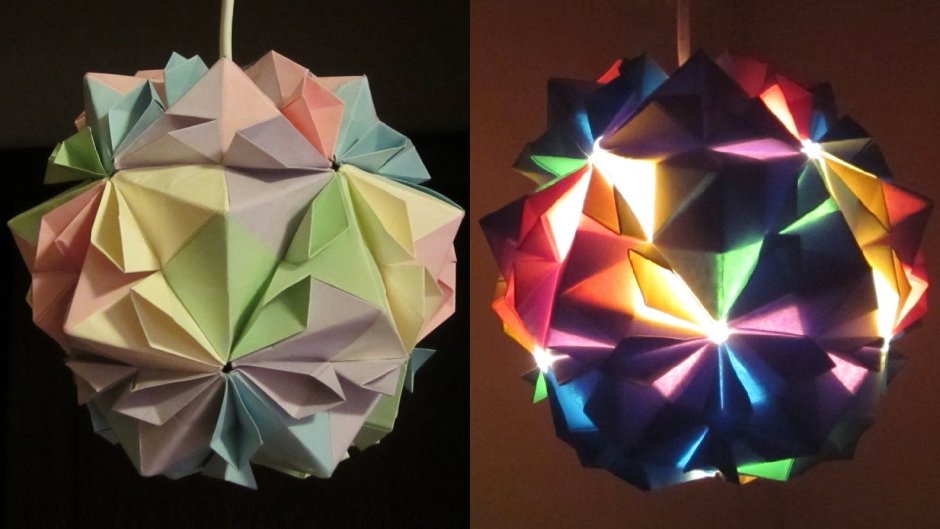 Бумажный фонарик оригами