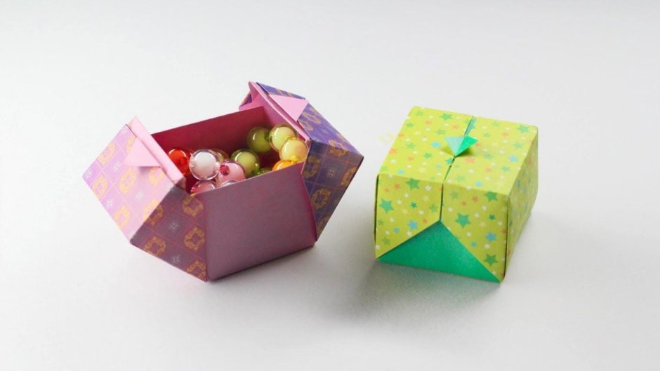 Оригами коробочка для сладостей